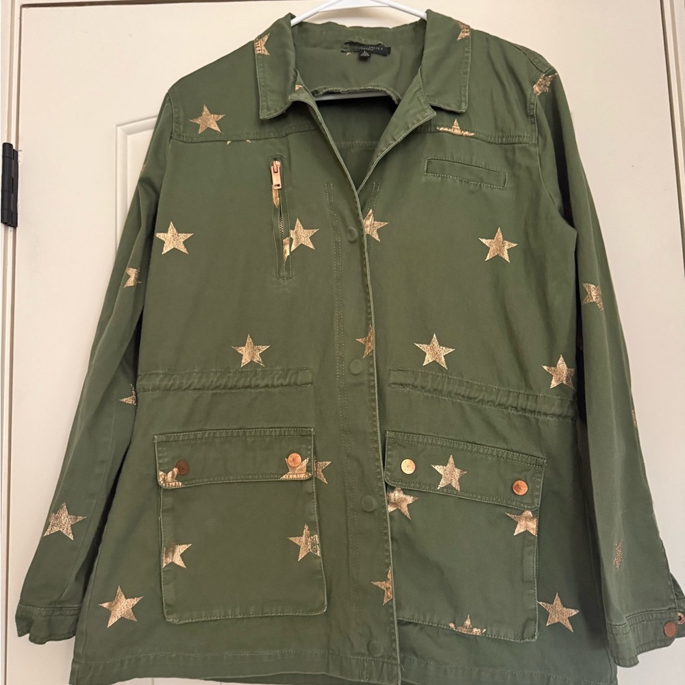 Romeo & Juliet Couture Green Utility Jacket with Gold Stars